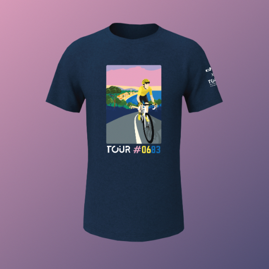 Le t-shirt sportswear cycliste de la collection créée pour l'événement du Tour 06-83